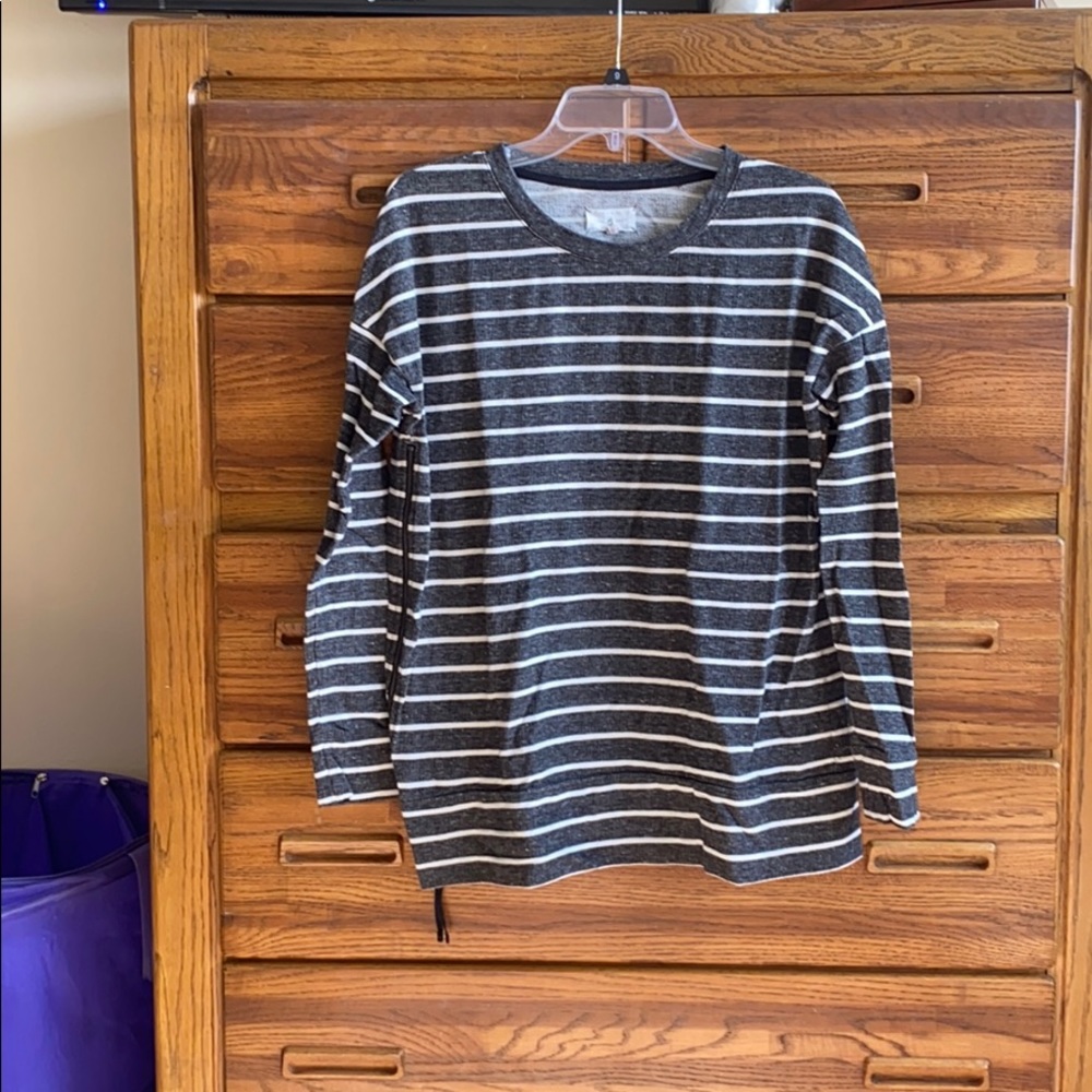 Dark gray and white stripped Lou & Gray Sweater